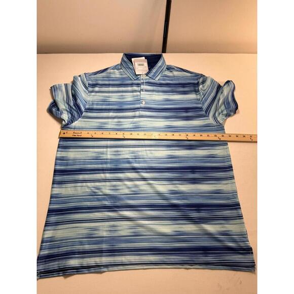 NWT* Hickey Freeman Men's Large GOLF Polo Shirt Stretch Stripes - Picture 5 of 6